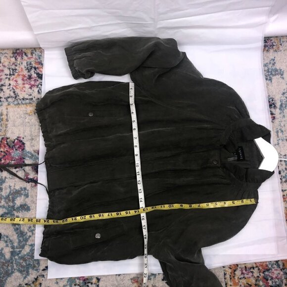 1. State Olive Green Silky Soft Bomber Jacket Size Large - Picture 13 of 15